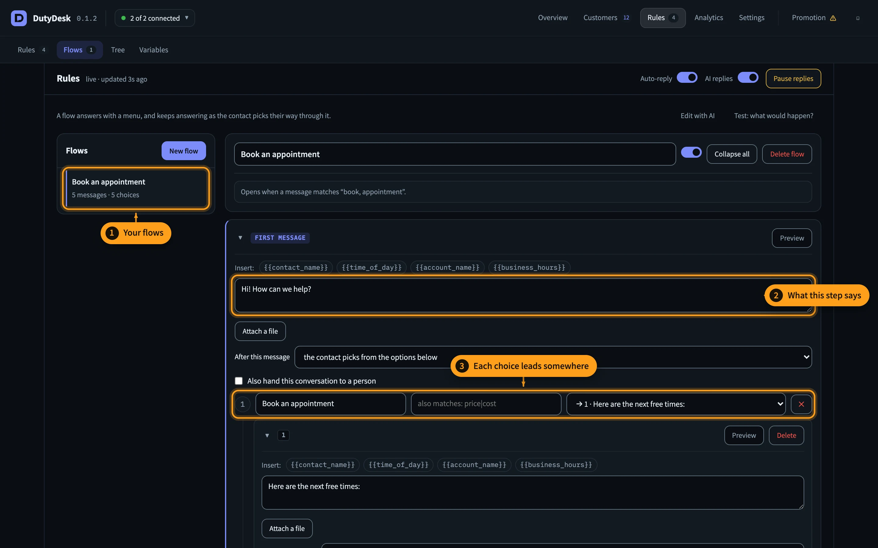 Build a menu that asks back — step 11 of 16